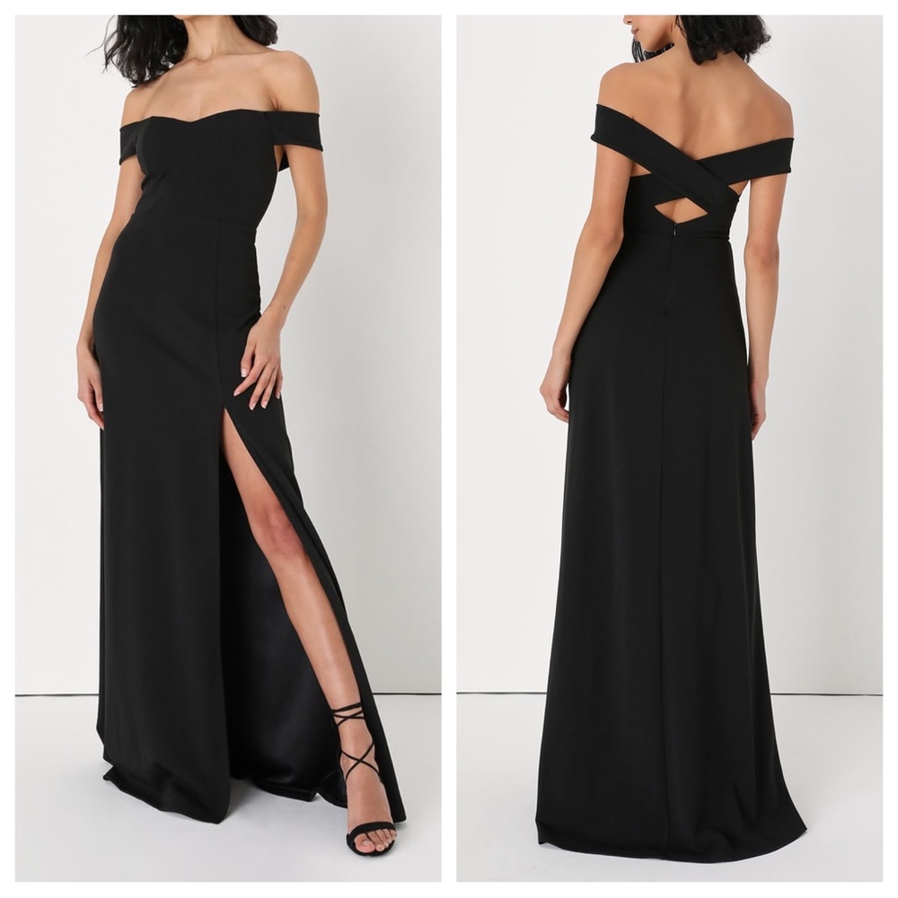 Lulu’s Classy Occasion Off Shoulder Maxi Dress